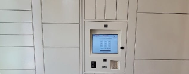 Package Nexus indoor locker system shown in a multifamily configuration | Package Nexus